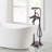 3 Handle Floor Clawfoot Tub Faucet with Diverter-52902888