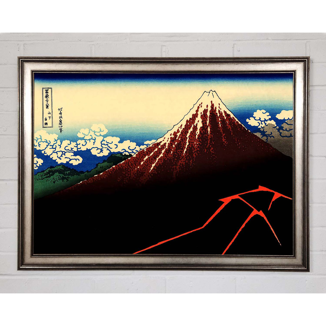 Hokusai Lightning Below the Summit - Einzelner Bilderrahmen Kunstdrucke