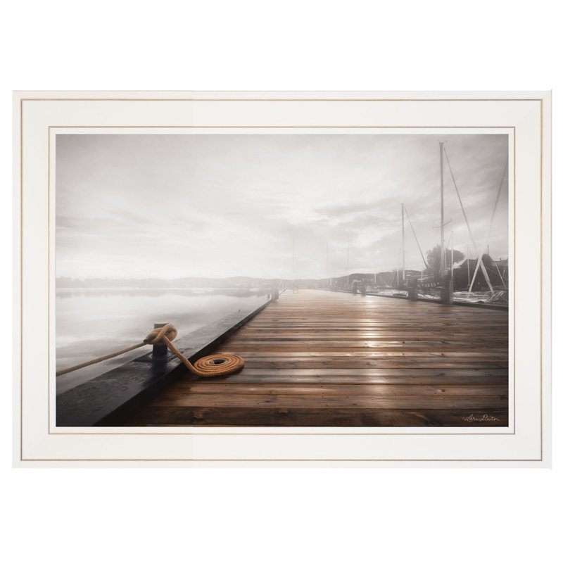 «Newport Dock I», reproduction d'art encadrée pour salon, maison, par Lori Deiter