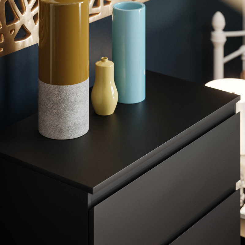 Cunha 70cm W 5 - Drawer Chest of Drawers, Black