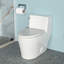 Toilette en céramique avec technologie Tornado - une pièce, blanc, siège silencieux, haute, puissant nettoyage en glaçage à fermeture en douceur blanche, chasse d'eau, hauteur de chaise