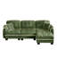 Canapé en forme de L en chenille avec 4 coussins, repose-pieds mobile et garniture capitonnée matelassée de conception ergonomique, canapé à assise profonde facile à assembler pour le salon, le bureau, un appartement, vert