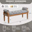 Banc rembourré en bois massif de style Mid-Century, banc de bout de lit avec accoudoirs roulés, repose-pieds capitonné classique avec garniture cloutée, banc de fenêtre pour chambre à coucher, vestibule, placard, gris-828923764