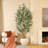 8ft Artificial Ficus Tree with White Tall Planter, Faux Ficus Tree with Natural Trunk