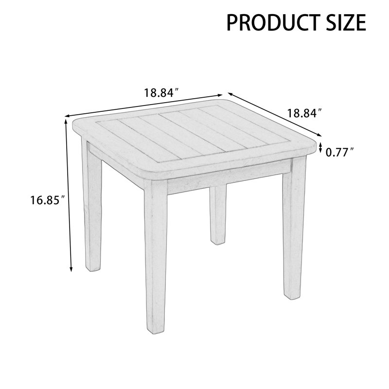 Table d'appoint d'extérieur en bois de teck Marlo, Noir