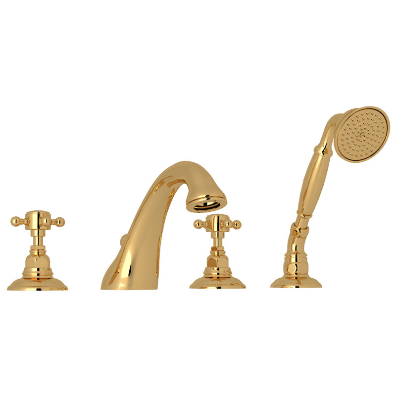 Viaggio® 4-Hole Deck Mount Tub Filler, Italian Brass