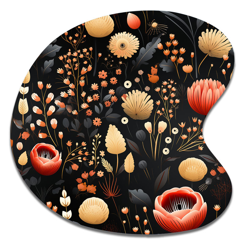 Barnesville - Floral Drop Shape Metal Wall Sculpture, H 27 po x l 27 po