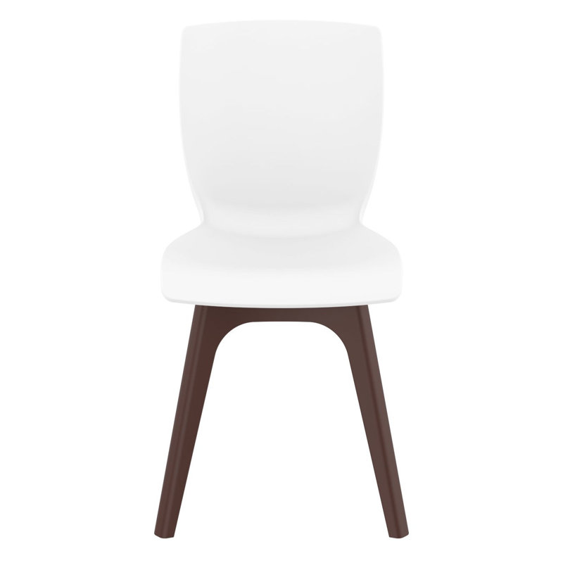 Chaise d'appoint Saranna, Blanc / Brun