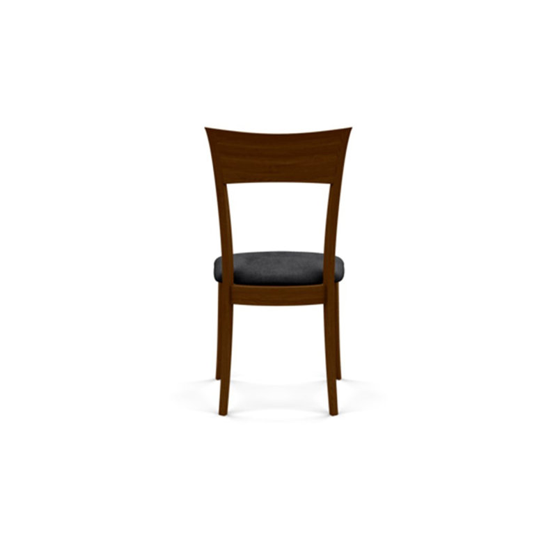 Ingrid Upholstered Dining Chair, Onyx Microsuede, Natural Walnut