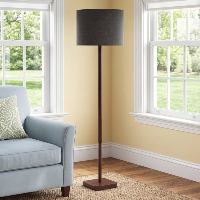 Phipps 58.5'' Walnut Traditional Floor Lamp