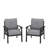 Set Of 2  All-Weather Metal Armchairs With Cushions-706766385-706766387
