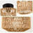 Rattan Semi Flush Mount With Dimmable LED (Bulb Include)