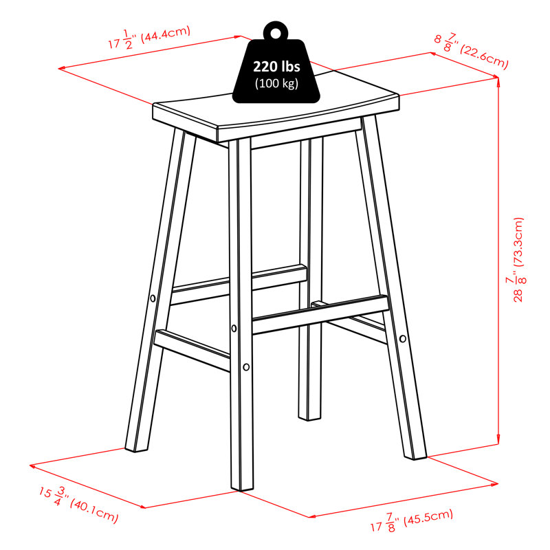 Tabouret de comptoir et de bar Irieana, Noyer, Tabouret de bar (siège d'une hauteur de 29 po)