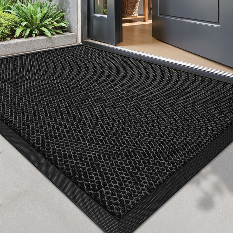 Paillasson antidérapant pour l'intérieur et l'extérieur, Noir, L 32 po x L 47 po