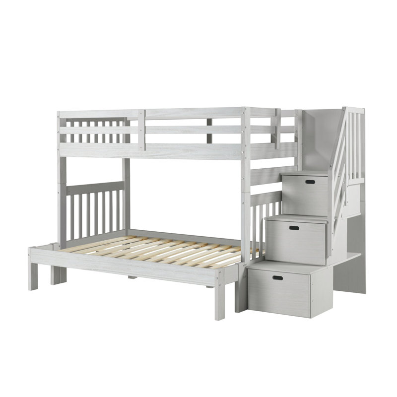 Huseman Kids Twin Over Full Bunk Bed, White Mist