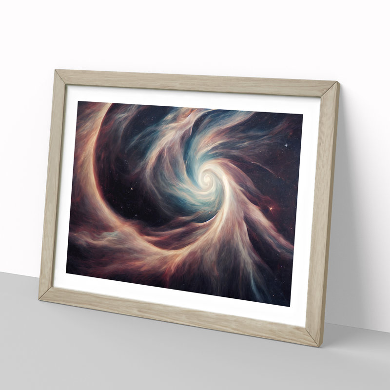 XH1022-8721X Surreal Cosmos Vol.1 1 Piece Single Picture Frame Wall Art, 46cm H x 64cm W x 2cm D, Oak