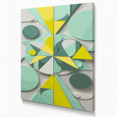 Abstract Shapes 60 Green Canvas Wall Art