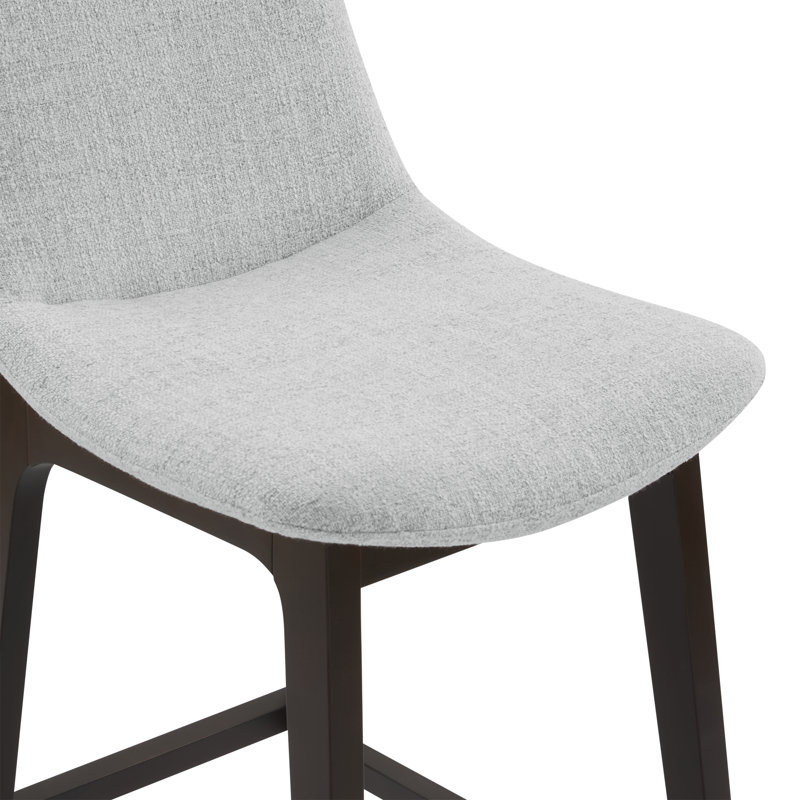 Tabouret de bar et de comptoir rembourré avec pieds en bois massif (ensemble de 2), Counter Stool (26” Seat Height), Gray