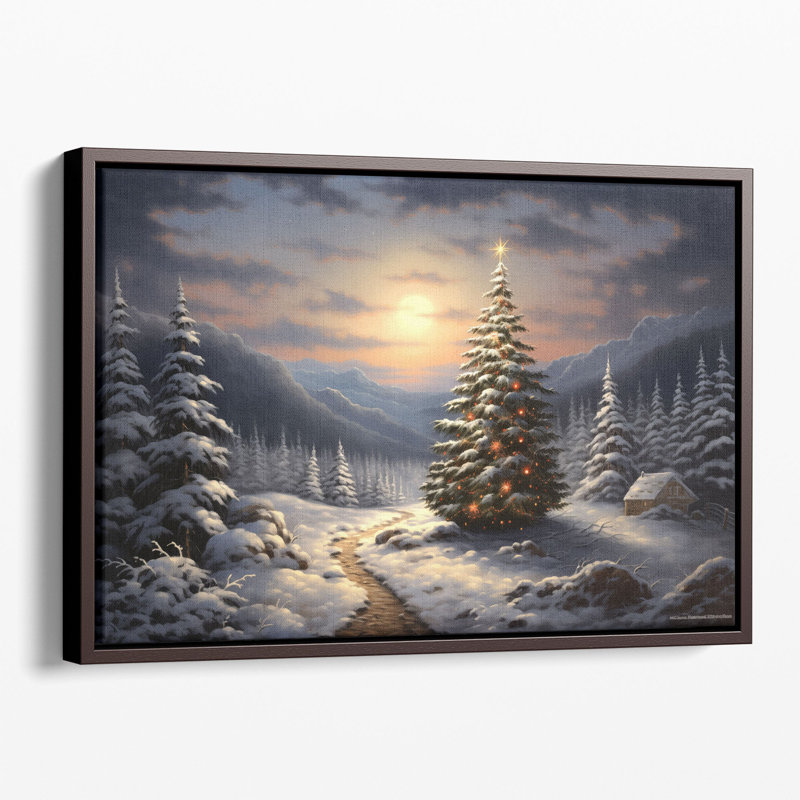 Impression murale Xing Xing's Holiday Glow, Cadre flottant brun, H 32 po x l 48 po x P 1,25 po
