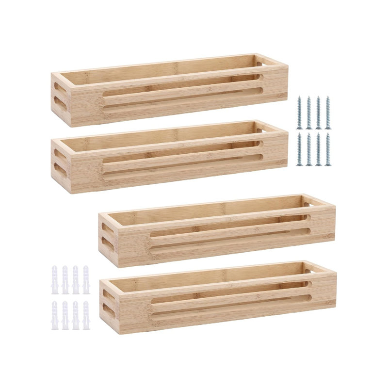 Wood Wall Organizer with Wall Baskets
