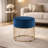 Compact Size Round Velvet Accent Ottoman – Luxurious Gold Frame & Comfy Upholstered Cushion – For Living Room/bedroom-2081658940