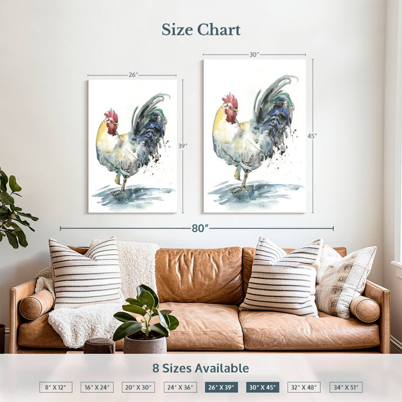 Brampt Rooster Splash I, 39" H x 26" W