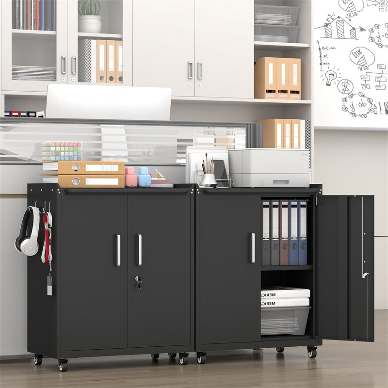 Armoire de rangement en métal robuste avec serrure et 2 clés
