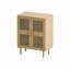 Armoire de rangement 4 portes en maille de rotin