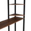 Lit mezzanine en métal avec bureau et 2 tablettes, noir - lit double, sécuritaire, lit peu encombrant, noir, tablette stable, solution-1353499183