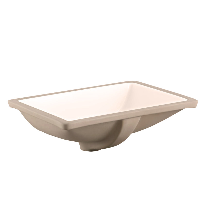 Lavabo de meuble-lavabo rectangulaire encastré en céramique 18 po x 18 po avec trop-plein encastré 18 po x 13 po