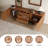 71" Mid Century Wood TV Stands, Dark Brown Media Console With 3 Drawers, 2 Cabinets-1155312141