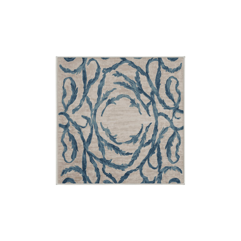 Machine Washable Beige Area Rug, Square 8'