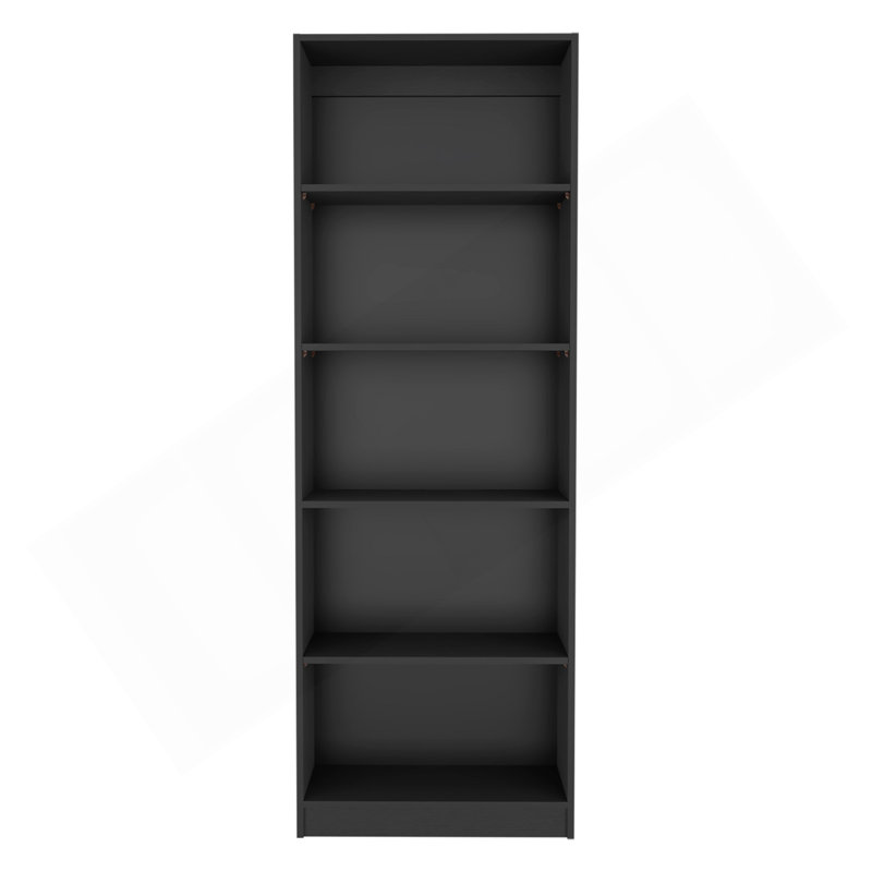 Bibliothèque à 4 tablettes avec rangement à plusieurs niveaux - Noir - Bureau