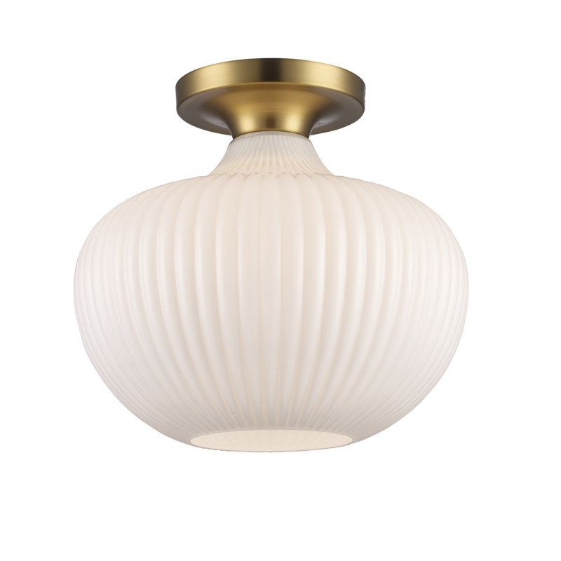 Plafonnier semi-encastré 1 lumière 12 po Collina, Or antique