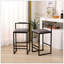 Ensemble de 2 tabourets de bar à hauteur de comptoir avec dossier et pieds en métal modernes sans accoudoirs et chaises rembourrées en polyuréthane gris