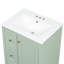 Meuble-lavabo de 24 po avec rangement, tablette réglable, panneau de fibres à densité moyenne et bois d'hévéa, cloisons amovibles, finition verte