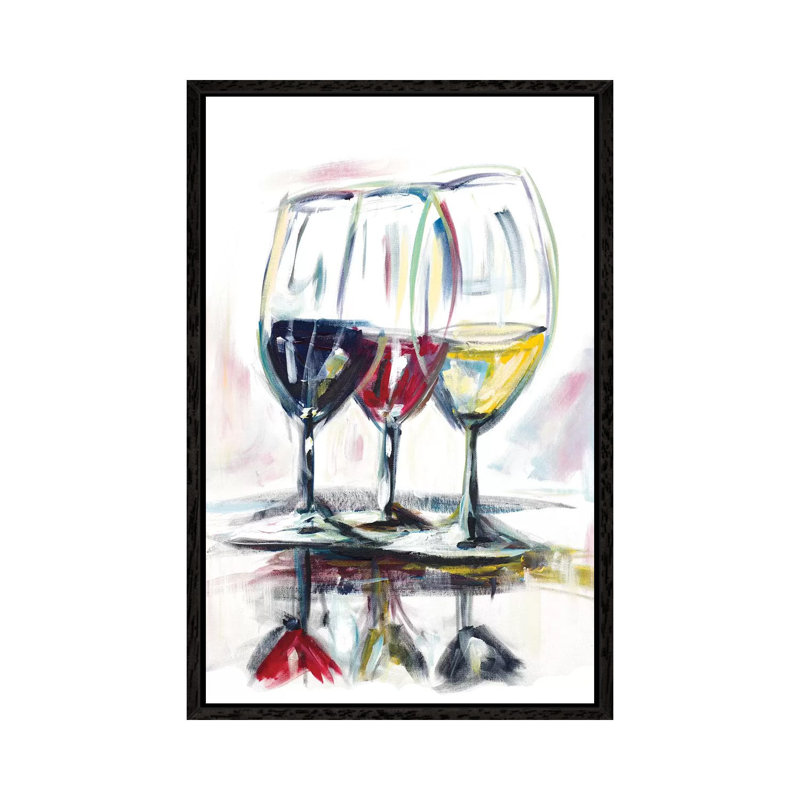 Time For Wine II by Andy Beauchamp - Painting on Canvas, Black Framed Canvas, 66.04 cm H x 45.72 cm W