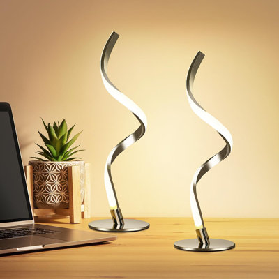 Modern Spiral Bedside Lamp - 3 Colors Touch Control LED Table Lamp -  Orren Ellis, 875934D4BD544916B90FA21D6B26EA67