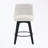 Set of 2 Swivel Linen Upholstered Bar Stools with Tufted Backrest-415985423