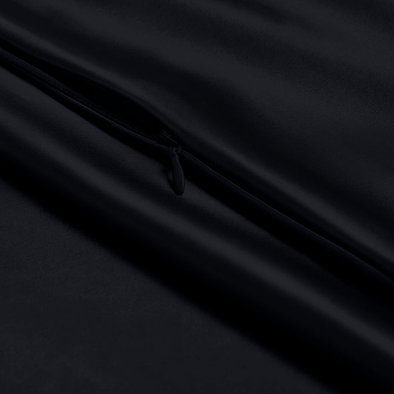 100% Mulberry Silk Pillowcase Zipper Closure, Black, 1 Standard (Zipper Closure) Pillowcase