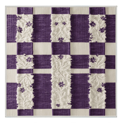 Machine Washable Checkered Beige Area Rug