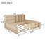Lit plateforme pour enfants en bois avec barrières de sécurité et rangement intégré-133401090