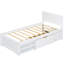 Lit simple avec tiroir et deux tablettes, blanc - Stabilité des matériaux polyvalente pour votre maison-400287596