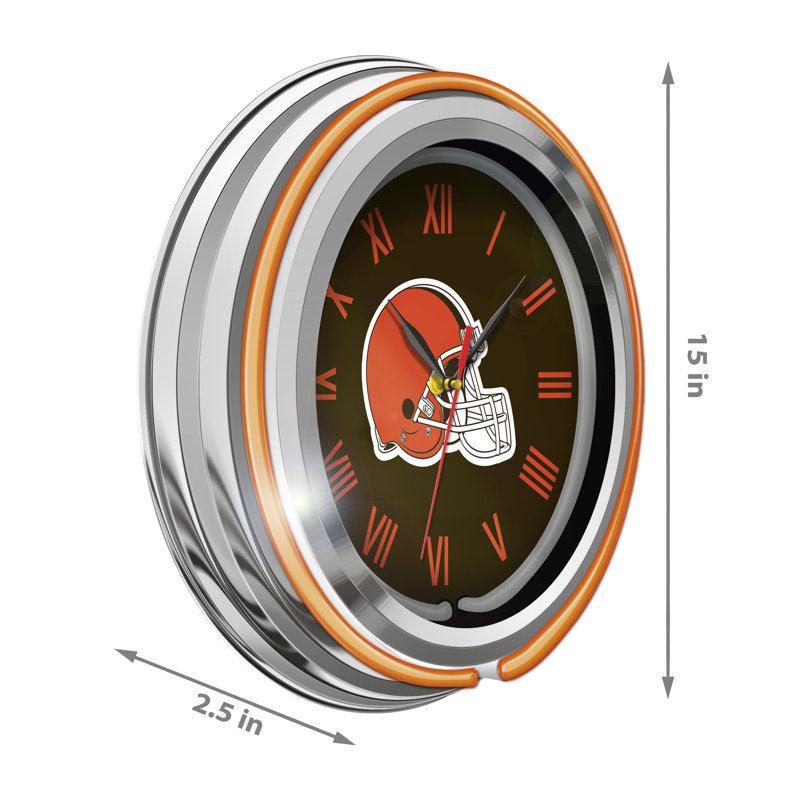 Horloge 15 po NFL Cleveland Browns, Black, NFL Cleveland Browns
