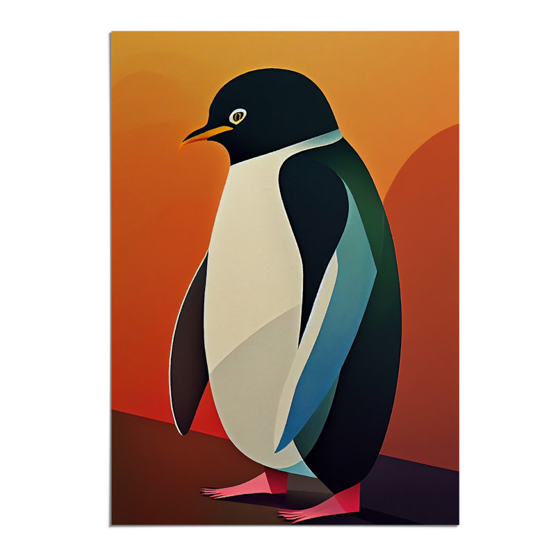 Perfect Penguin Abstract - Wall Art, 42cm H x 29.7cm W, Paper