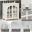 Meuble-lavabo de 30 pouces avec lavabo en céramique, finition vieillie, armoire rustique rétro avec poignées en bronze et portes à fermeture en douceur-1076686818
