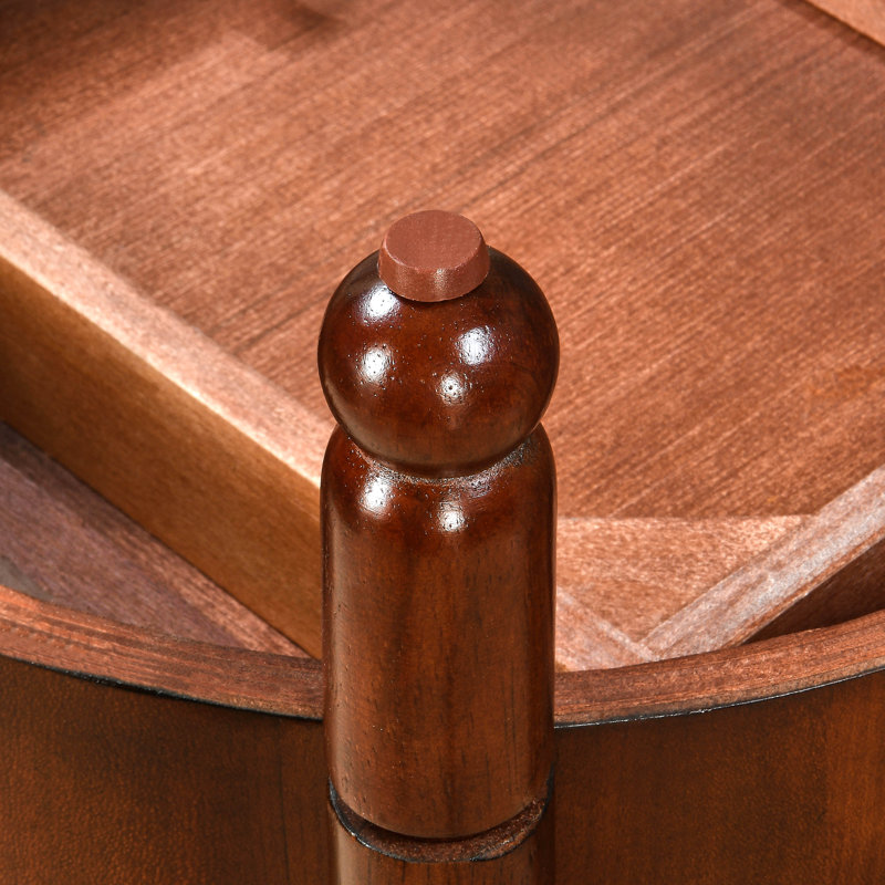 Table d'appoint ronde en bois de la collection Wexford, avec tiroirs et rangement