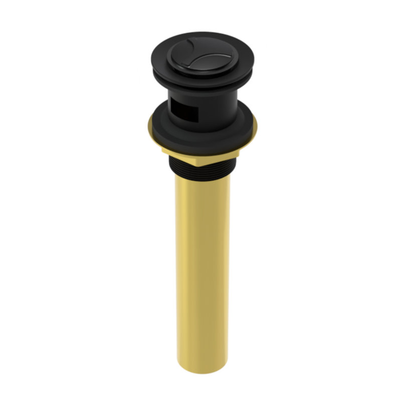 Argonaut Lavatory Push Drain, Matte Black, Yes