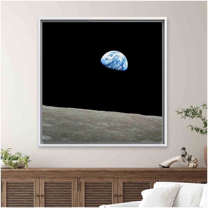 Print on Canvas, 80 cm H x 80 cm W, White, Framed Print without Mat