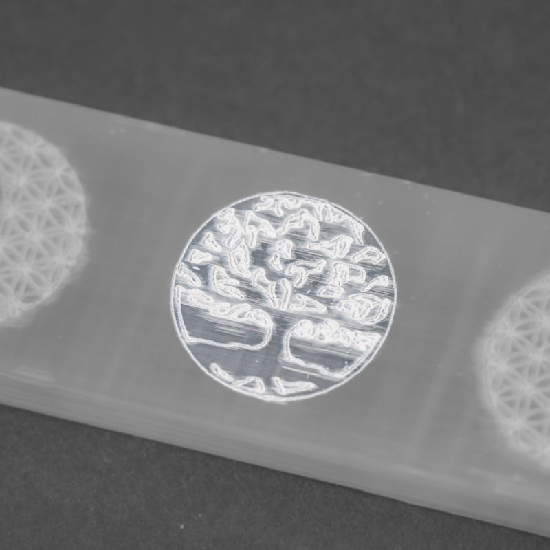 Selenite Moon Phase With Life Of Tree Engraved Charging Bar